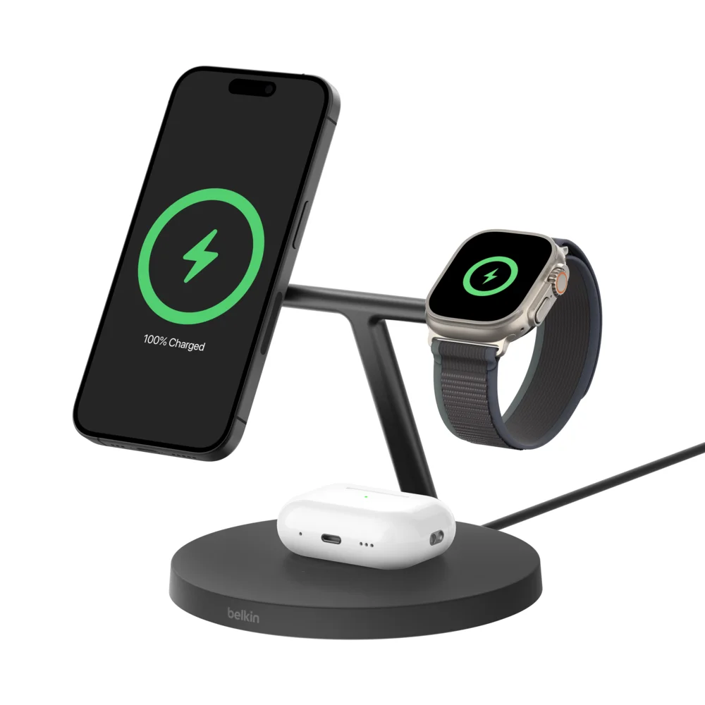 Image of 3-in-1 Wireless Charging Stand with Qi2 15W