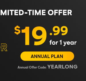 Black Friday for $19.99 Annual Plan