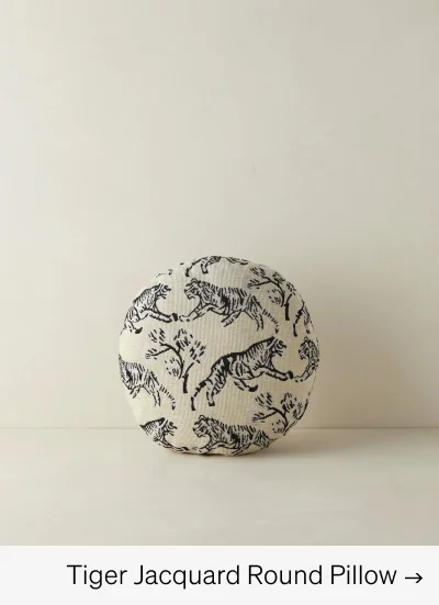 Shop Tiger Jacquard Round Pillow