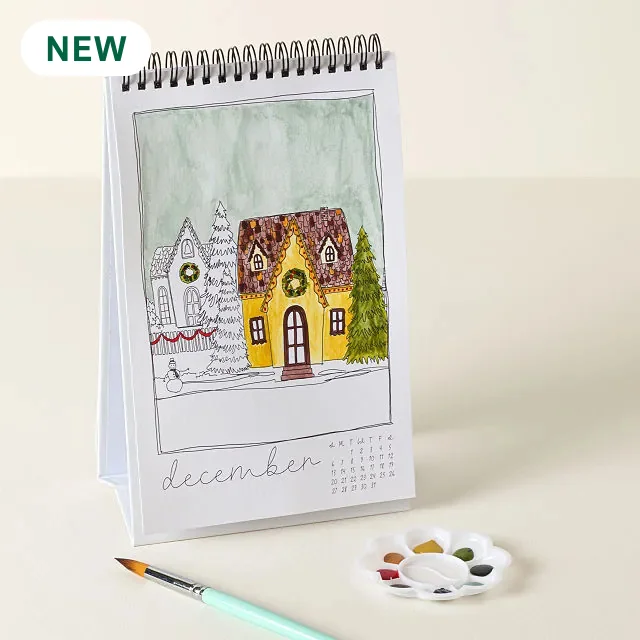 Year of Guided Watercolor Painting Desk Calendar