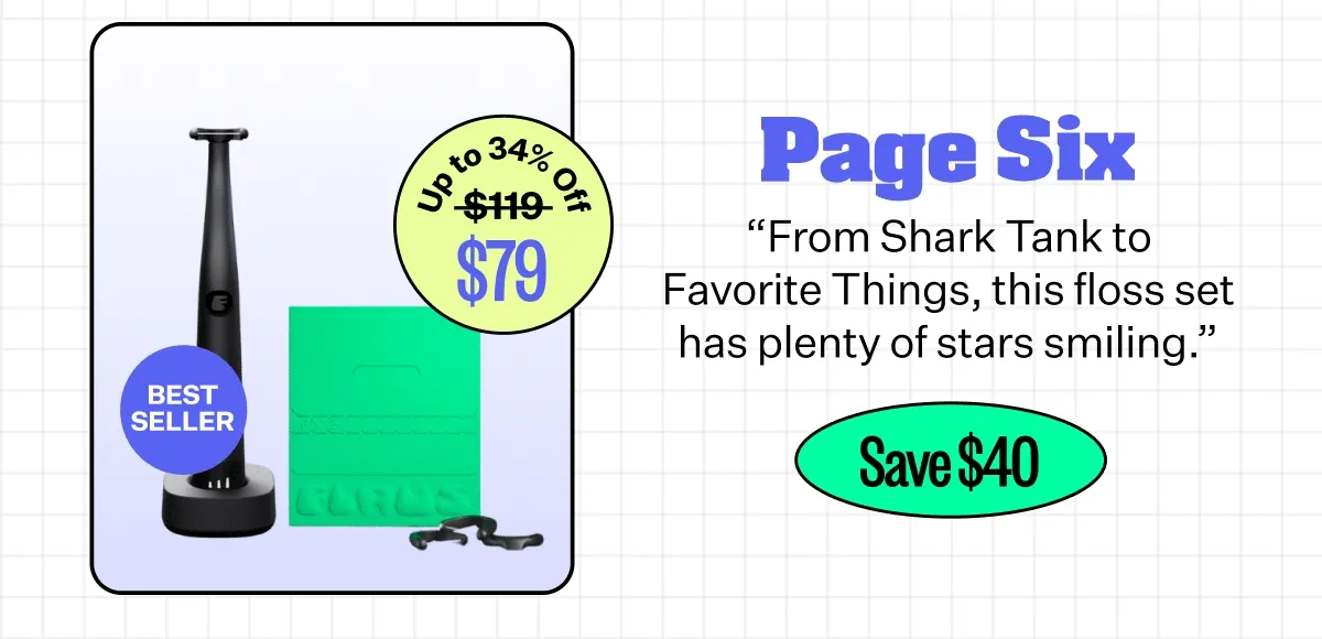 Page Six -"From Shark Tank to Favorite Things, this floss set has plenty of stars smiling." - Save $40