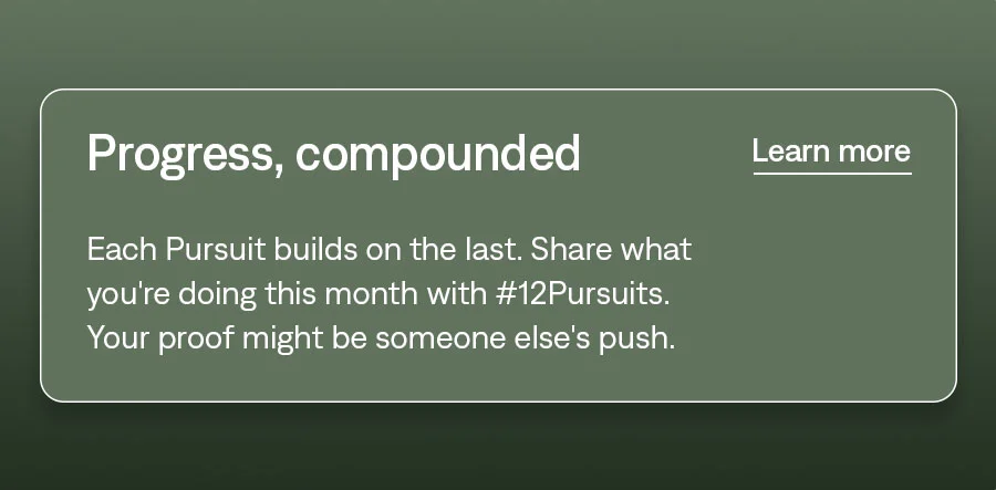 Progress, compounded. Learn more