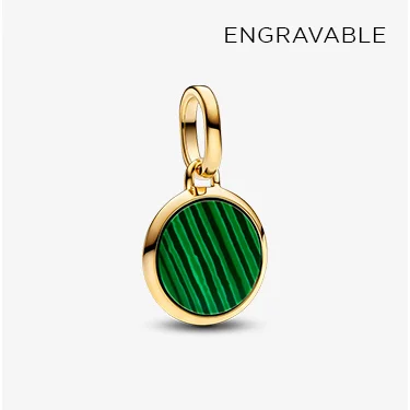 Green Engravable Mini Medallion Charm