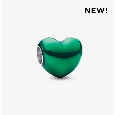 Metallic Green Heart Charm