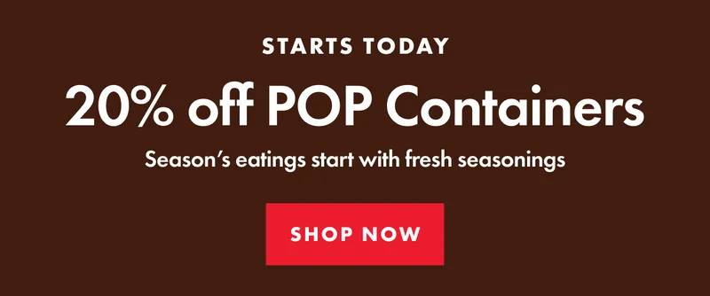 20 percent off POP containers