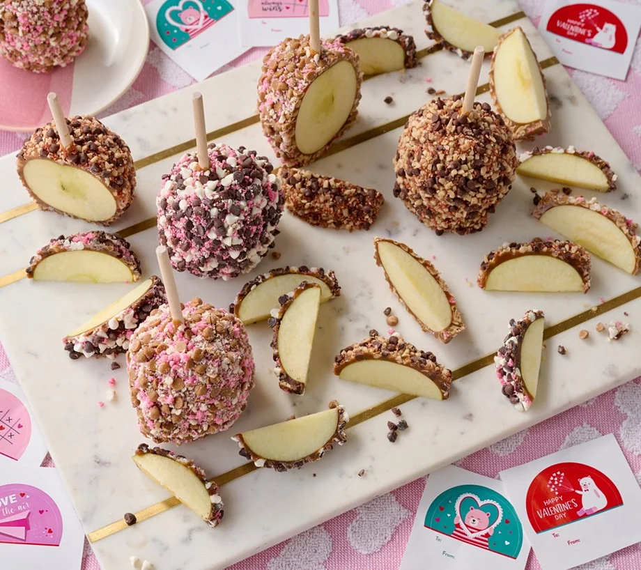 Mrs. Prindables 9pc Individual Valentines Day Pink Lady Caramel Apples