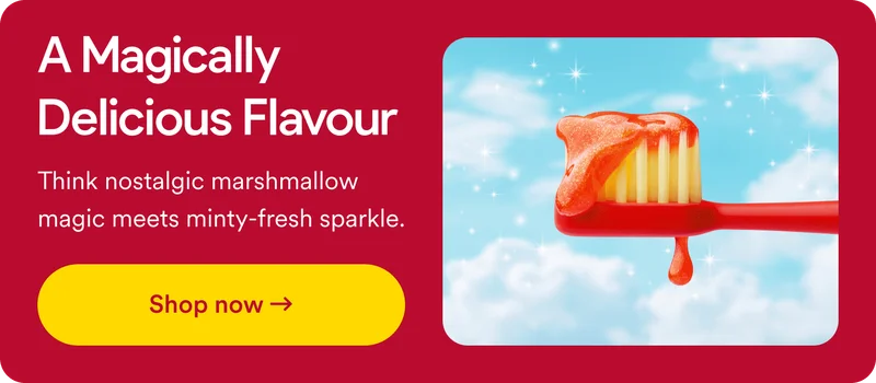A magically delicious flavour. Think nostalgic marshmallow magic meets minty-fresh sparkle. Shop npw!