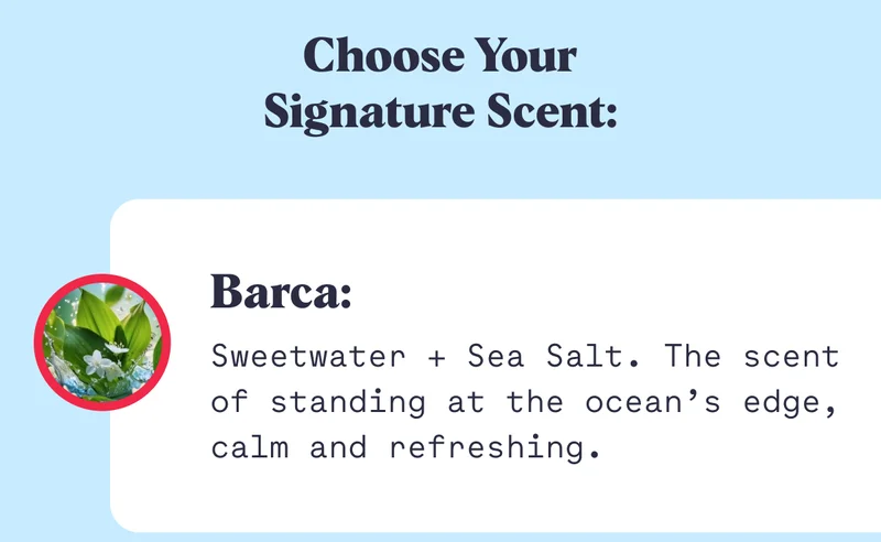 Sweetwater + Sea Salt. The scent of standing at the ocean’s edge, calm and refreshing.
