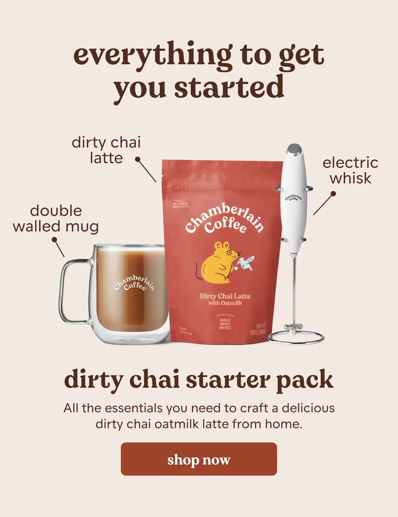 dirty chai latte starter pack. shop now.