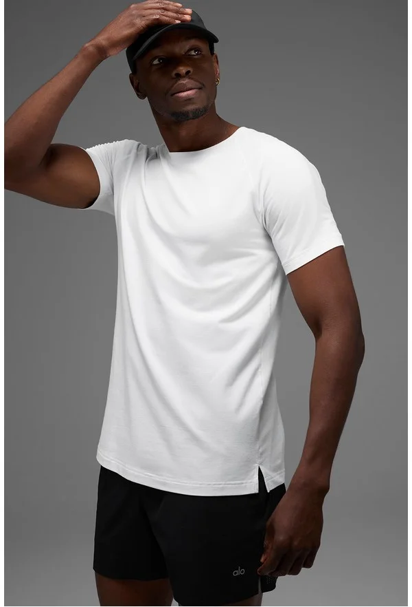 ALO Vapor Crewneck Short Sleeve - White - White / M