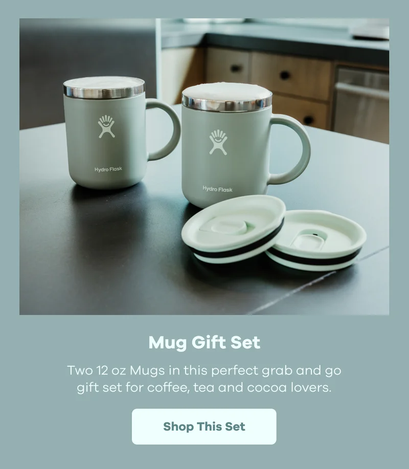 Mug Gift Set. Two 12 oz Mugs in this perfect grab and go gift set for coffee, tea and cocoa lovers. | Shop This Set