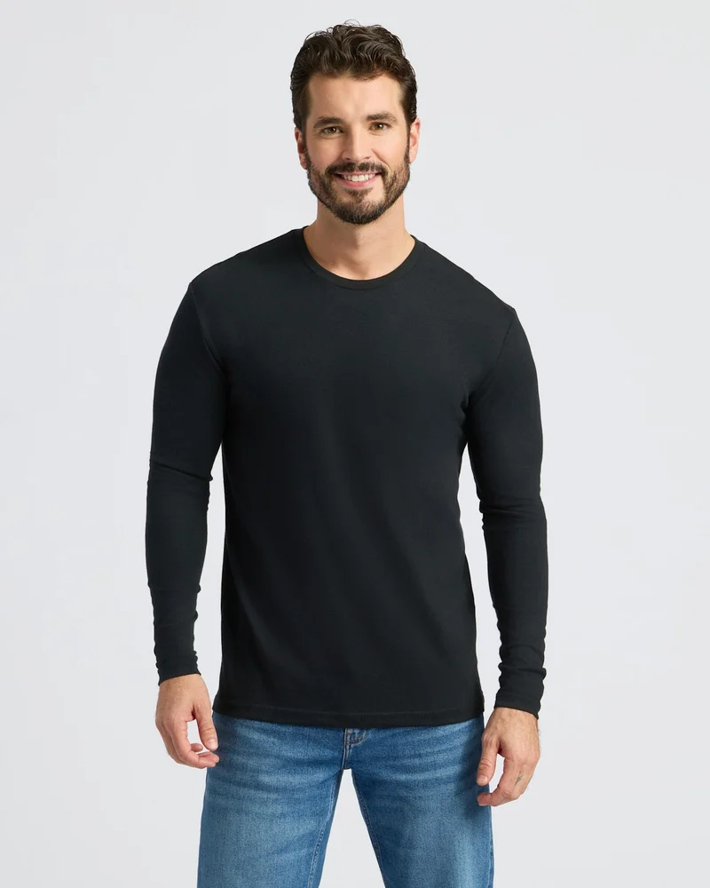 Image of Black Classic Long Sleeve Crew Neck