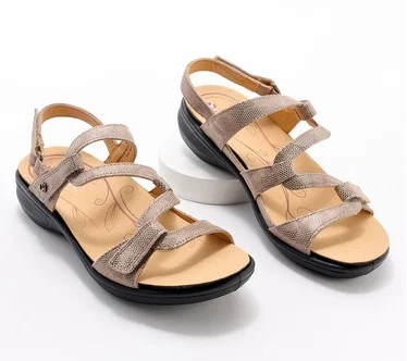 Revere Adjustable Strappy Leather Sandals Emerald