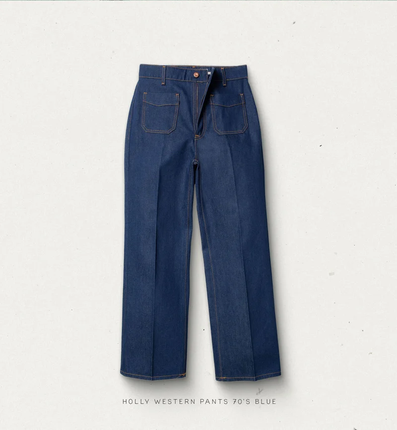 Holly Western Pants 70's Blue