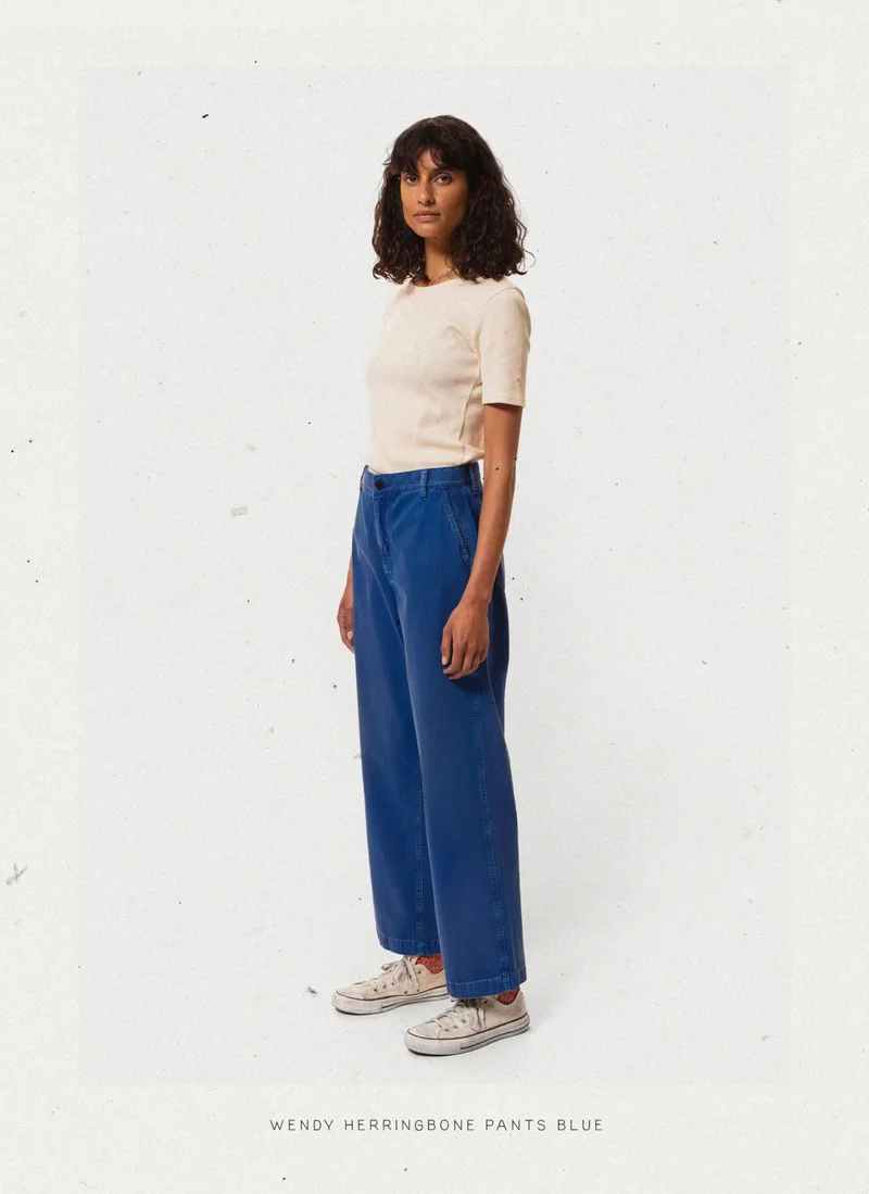Wendy Herringbone Pants Blue