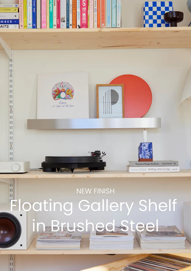 New Finish- Brushed Steel Shelf