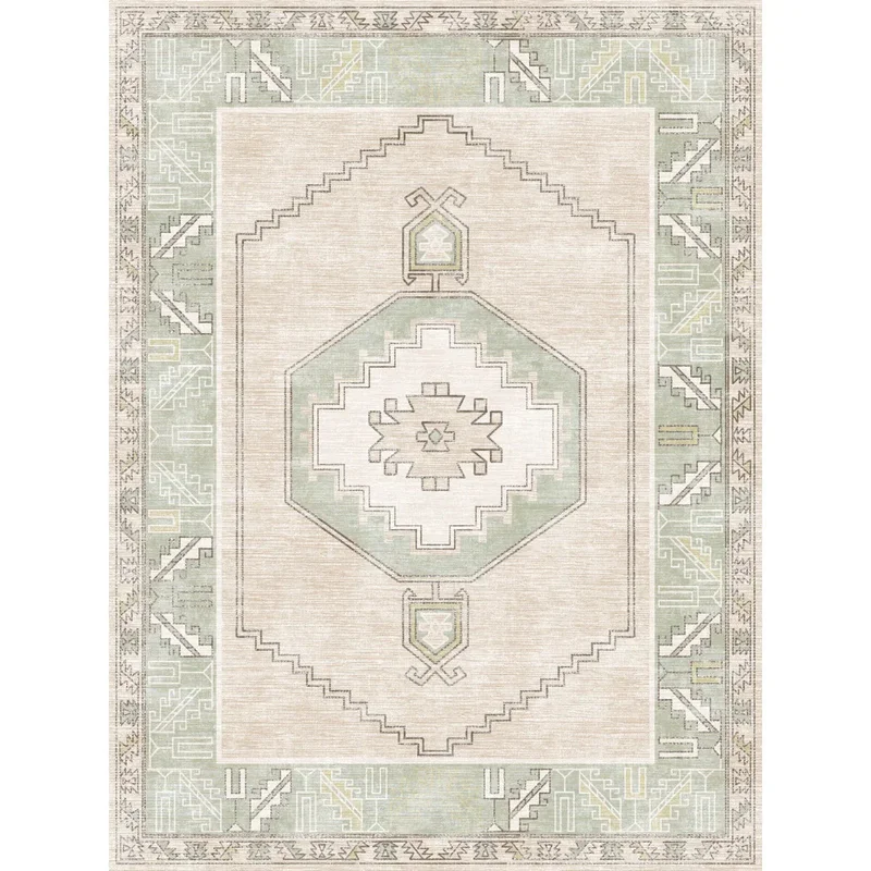 Image of Barbara Light Green Beige Rug