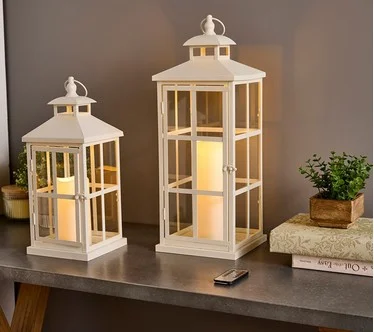 Hotel du Cobb Set of 2 Indoor/Outdoor Metal Lanterns by Dennis Basso