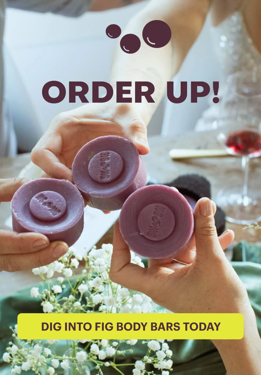 Order Up - Dig into Fig Body Bars Today three bar soaps being cheers'd