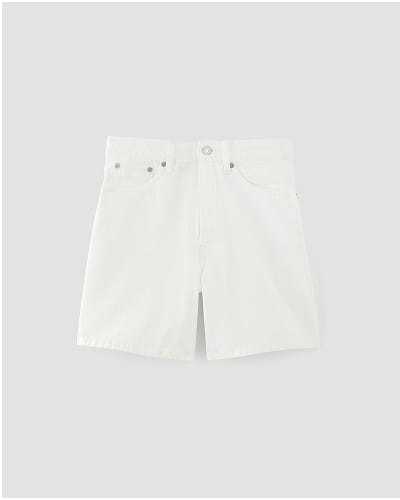 [Image]The A-Line Denim Short | White