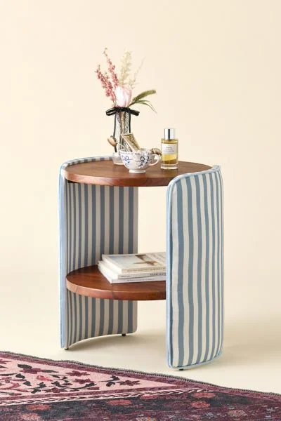 Jane Round Upholstered Storage Nightstand