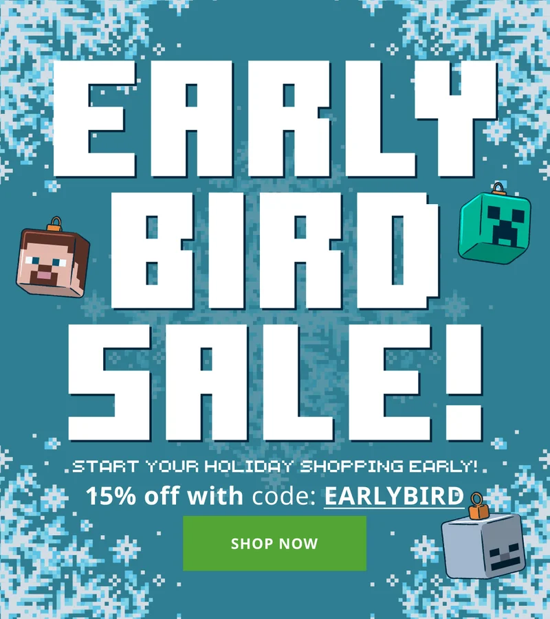 EARLY BIRD SALE! Shop 15% off with code EARLYBIRD