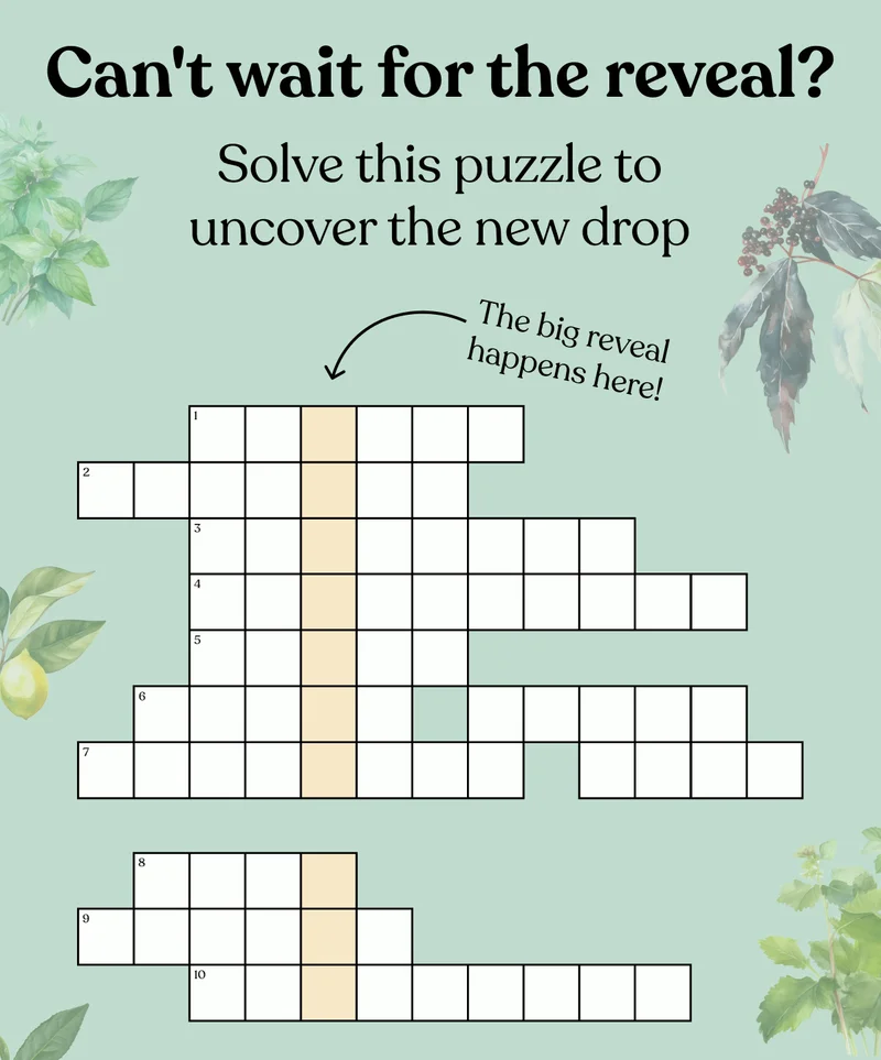 Can't wait for the reveal? Solve this puzzle to uncover the new drop