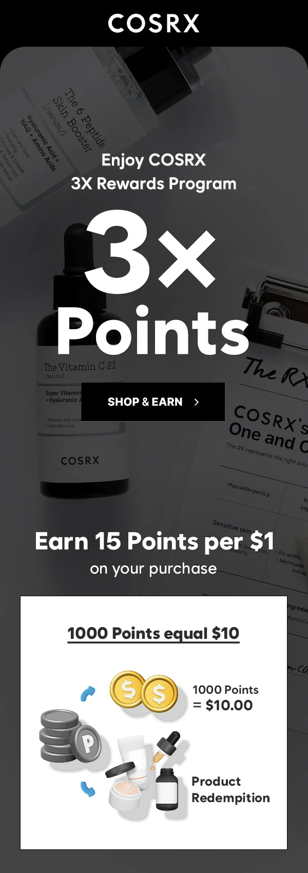 earn 15 points per $1