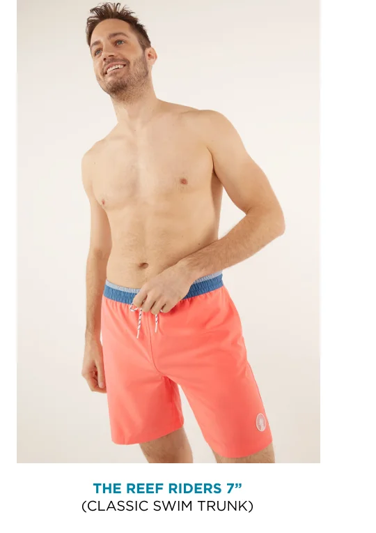 Classic Swim Trunks: The Reef Riders 7"