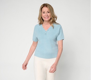 Barefoot Dreams CozyChic Lite Short Sleeve Dolman Henley