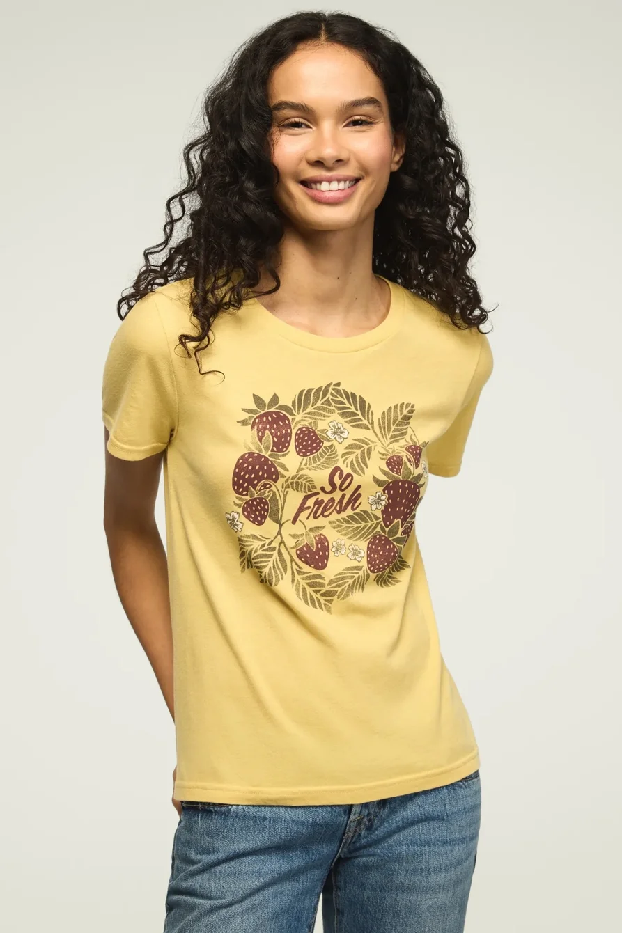 Image of Lucky Brand So Fresh Strawberries Classic Crew in Cocoon