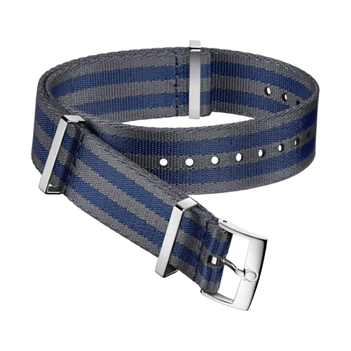 NATO strap Polyamide, 5 stripe gray and blue