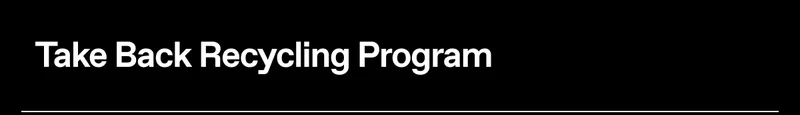 Take Back Recycling Program