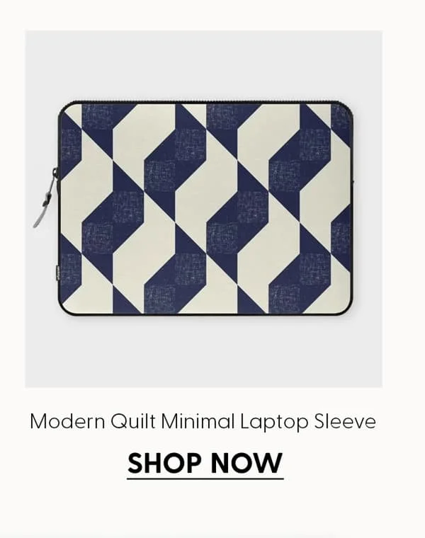 modern quilt minimal navy blue pearl Laptop Sleeve
