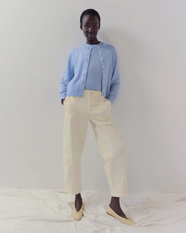 Image | Cashmere Cropped Cardigan | Open Air Blue