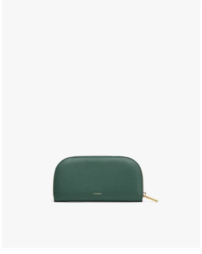 Curved Zip Wallet Bottle Green