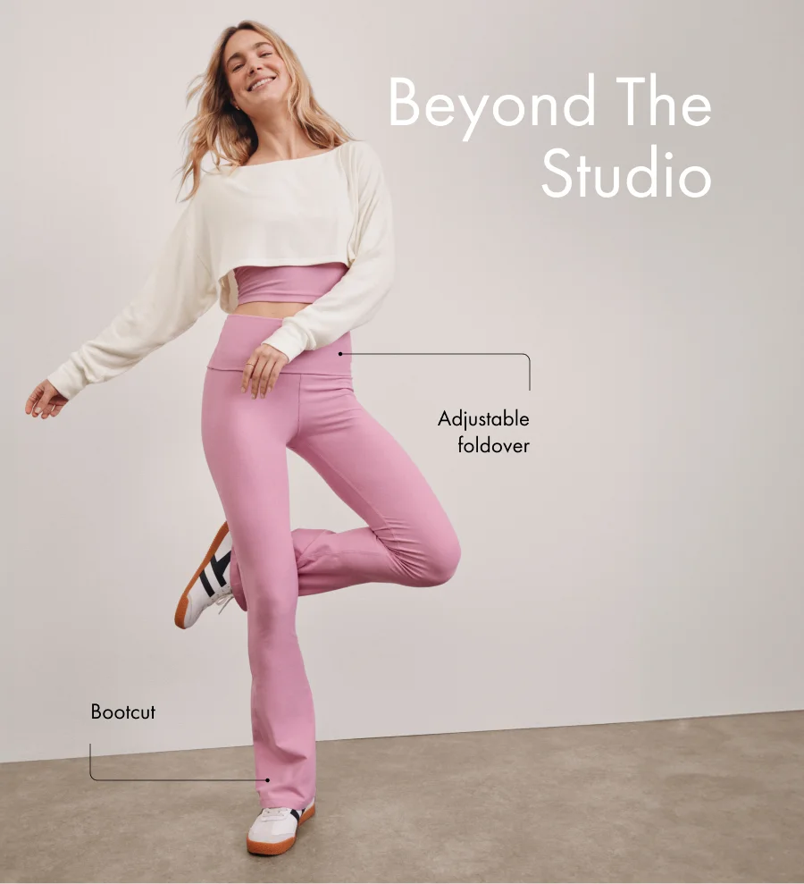 Spacedye Foldover Bootcut Pant in Pink Haze Heather