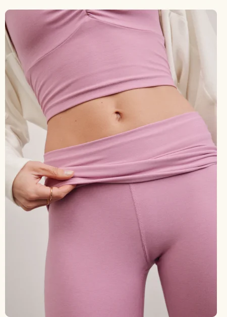 Spacedye Foldover Bootcut Pant in Pink Haze Heather
