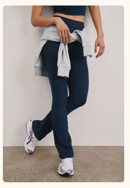 Spacedye Practice High Waisted Bootcut Pant in Nocturnal Navy