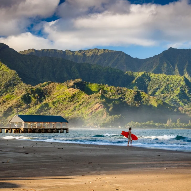 Surfer in Kauaʻi