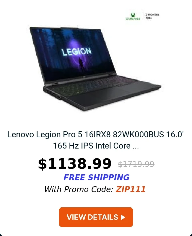 Lenovo Legion Pro 5 16IRX8 82WK000BUS 16.0