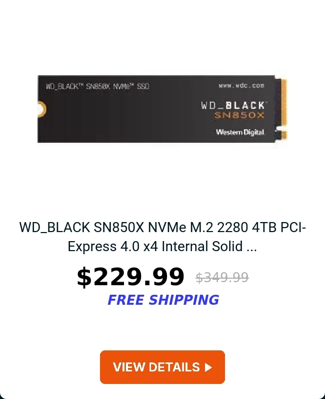 WD_BLACK  SN850X NVMe M.2 2280 4TB PCI-Express 4.0 x4 Internal Solid ...