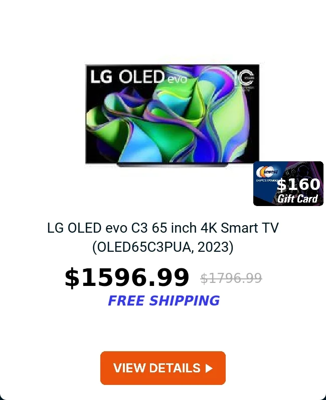 LG OLED evo C3 65 inch 4K Smart TV (OLED65C3PUA, 2023)