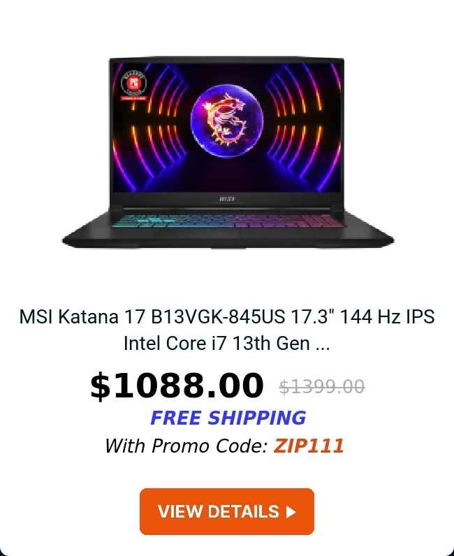 MSI Katana 17 B13VGK-845US 17.3