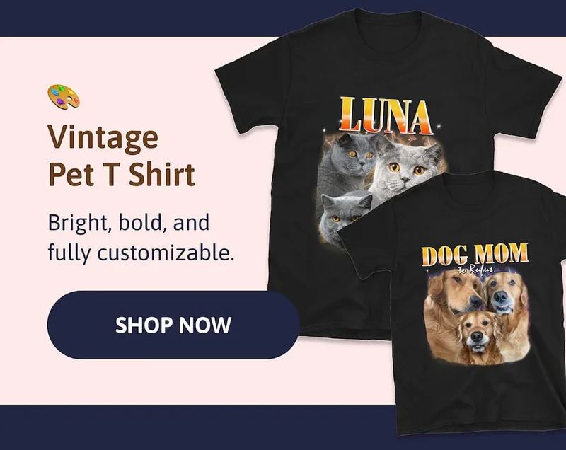 🎨 Vintage Pet T Shirt - Bright, bold, and fully customizable