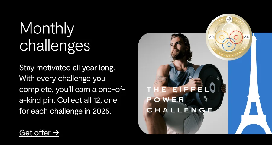 Monthly challenges, Stay motivated all year long. With every challenge you complete, you’ll earn a one-of-a-kind pin. Collect all 12, one for each challenge in 2025. get offer
