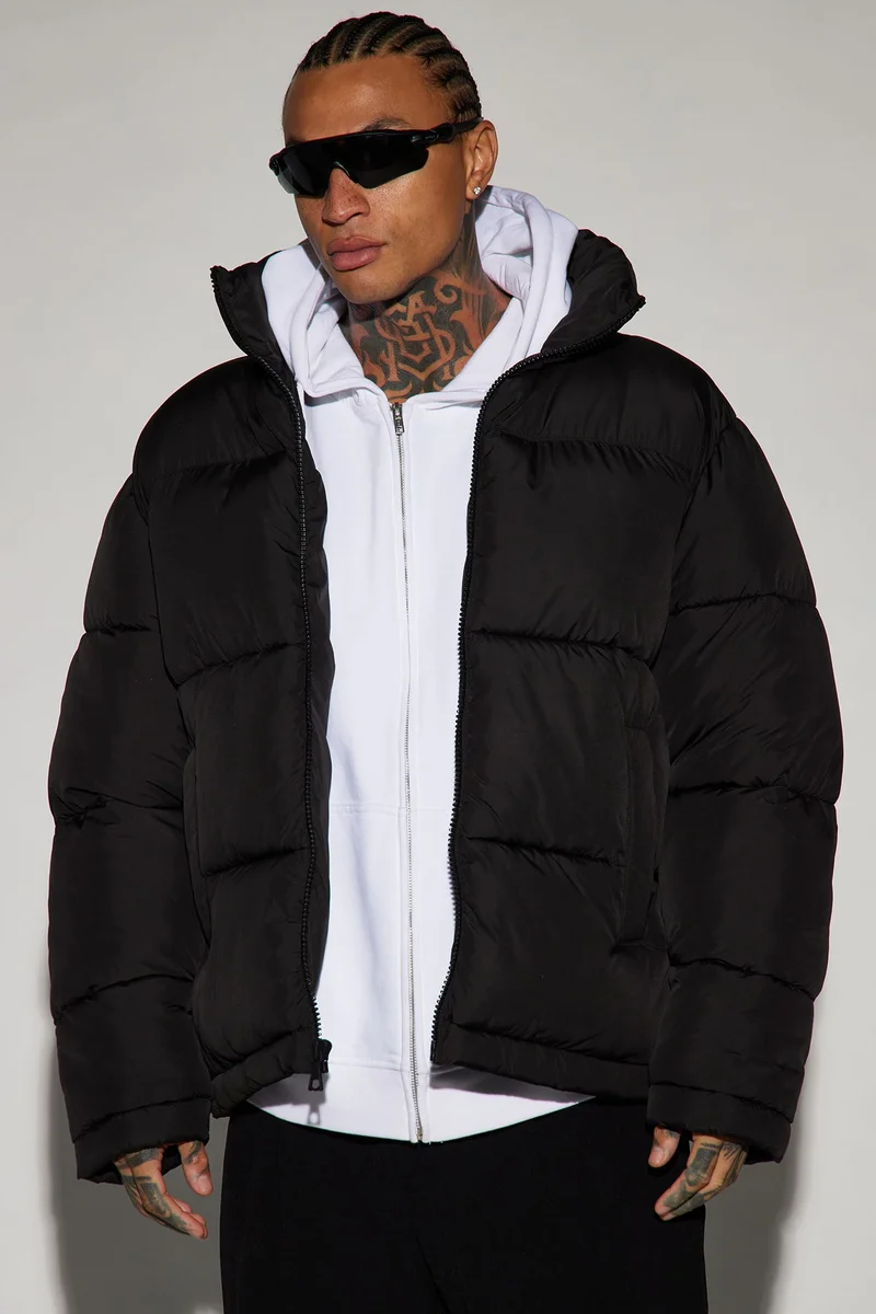 Image of Nothing Compares Puffer Jacket - Black