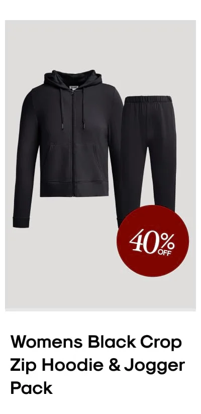 Black Crop Zip Hoodie & Relaxed Jogger Set