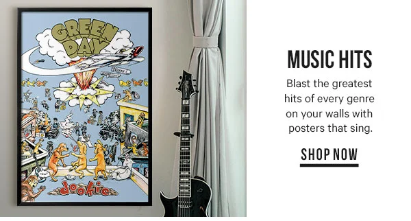Music Hits: Blast the greatest hits of every genre on your walls with posters that sing.