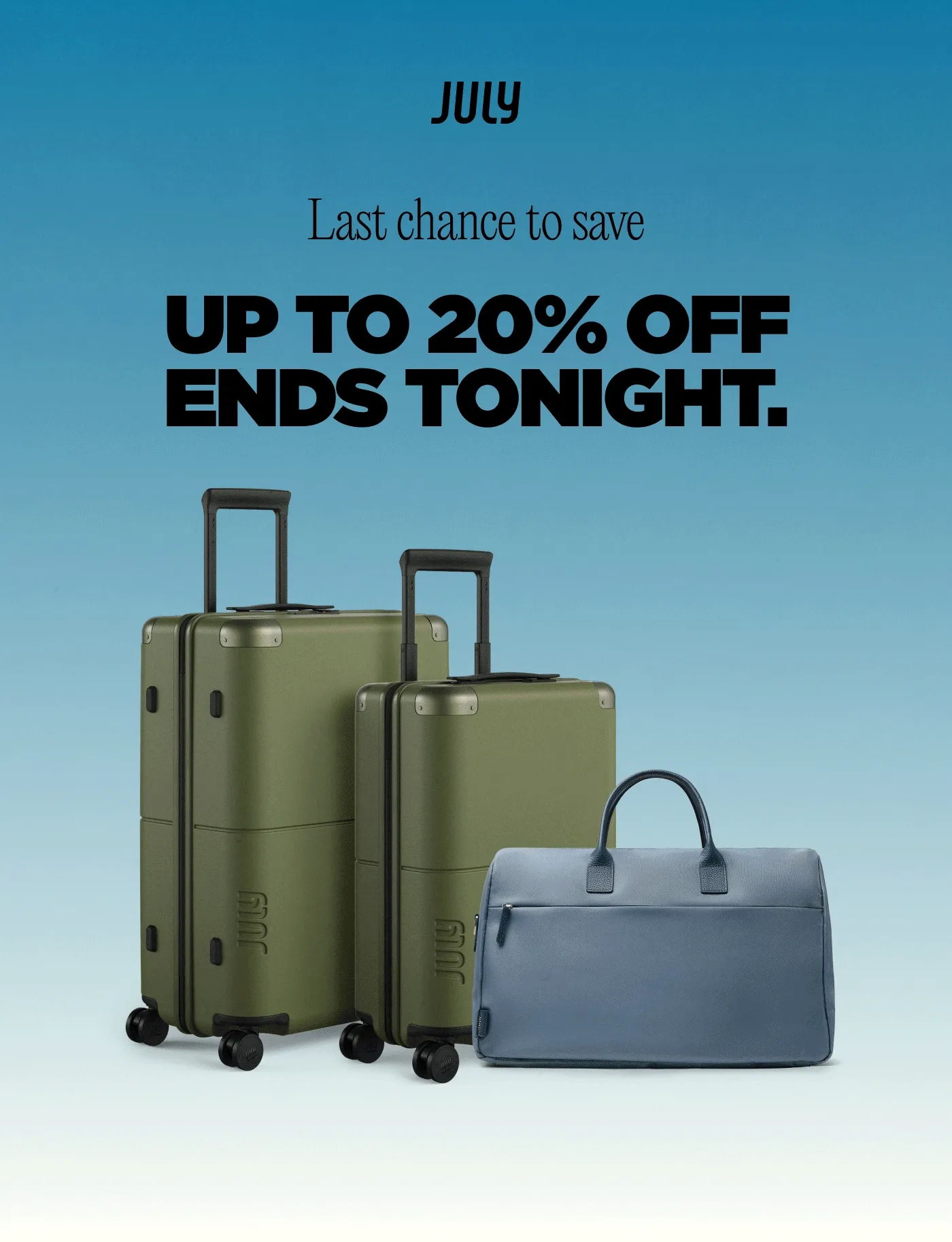 Up to 20% off ends tonight.